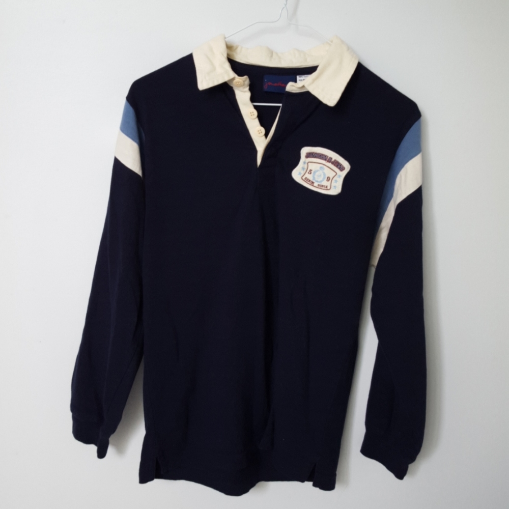 Navy collared longsleeve tshirt